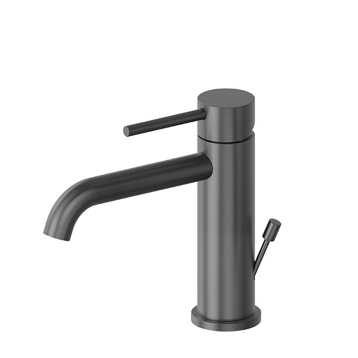 Newform X-STEEL 316 Смеситель для раковины на 1 отв, с донным клапаном, излив, цвет: PVD Brushed gun metal