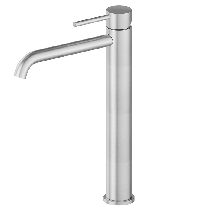 Newform X-STEEL 316 Смеситель для раковины на 1 отв, высокий, без донного клапана, излив, цвет: нержавеющая сталь