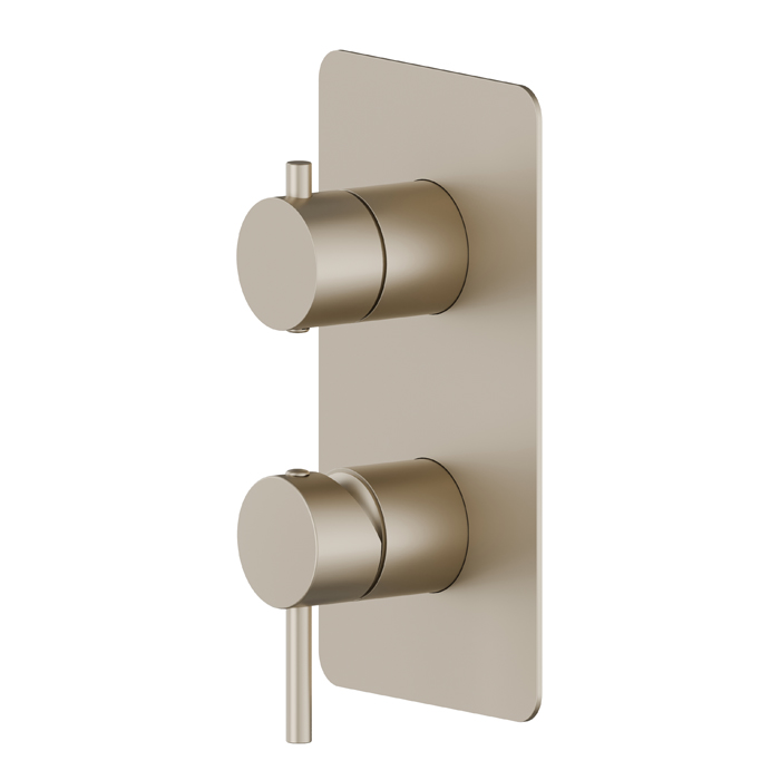 Newform X-Way Смеситель для душа, встраиваемый, 2 потока, внешняя часть, цвет: gold satin