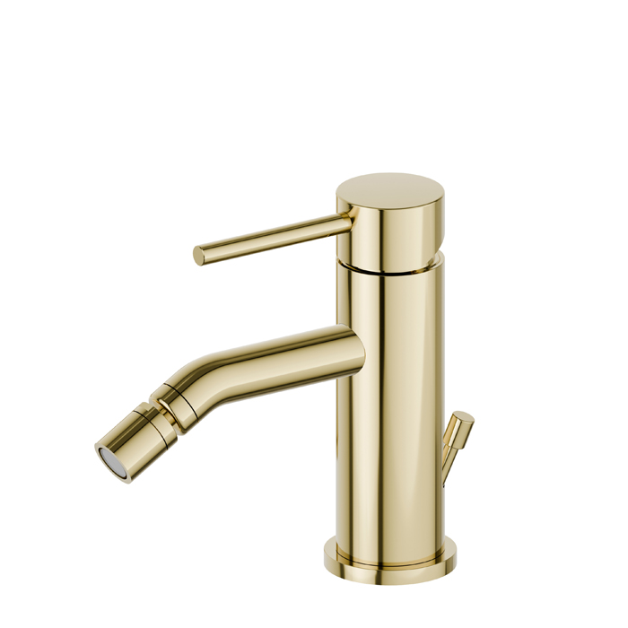 Newform XT Смеситель для биде, 1 отв, с донным клапаном, цвет: PVD glossy gold
