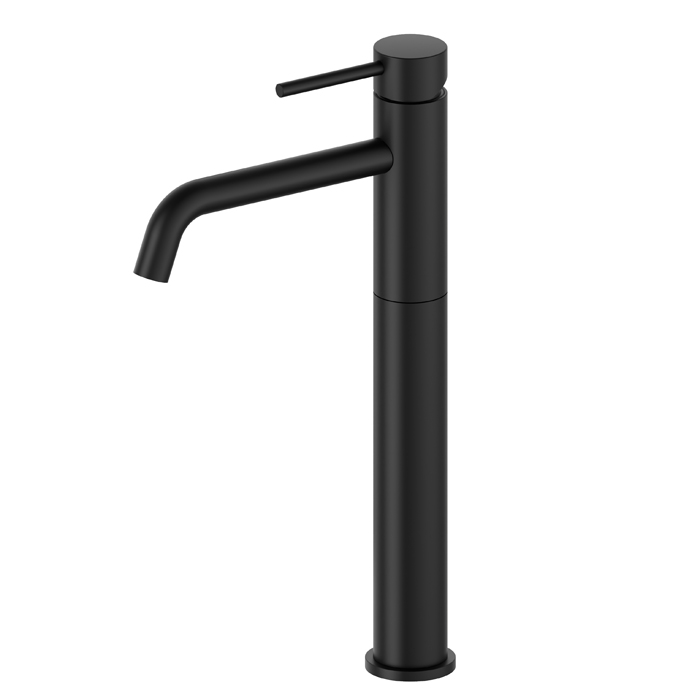 Newform XT Смеситель для раковины, 1 отв, высокий, длинный излив, цвет: carbon satin черный матовый