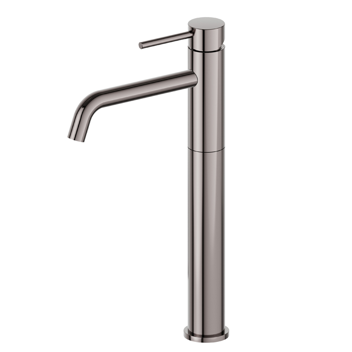 Newform XT Смеситель для раковины, 1 отв, высокий, длинный излив, цвет: carbon satin PVD gun metal