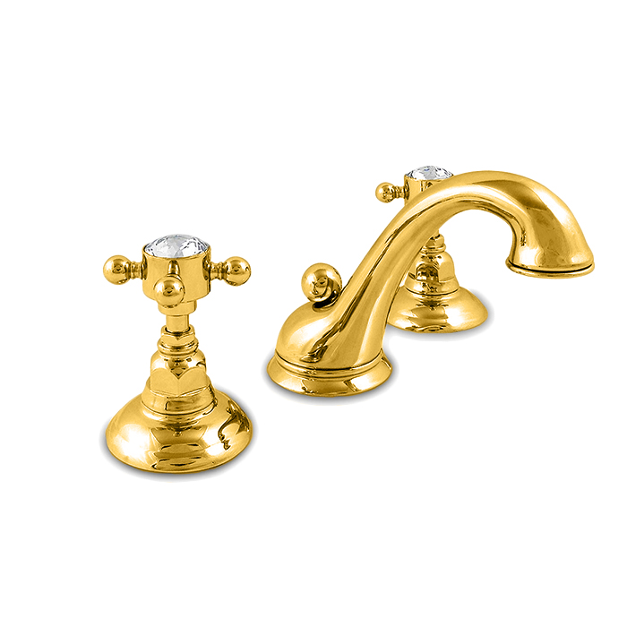 Nicolazzi Half Dome Crystal Смеситель для раковины, 3 отв, цвет: Gold Brass