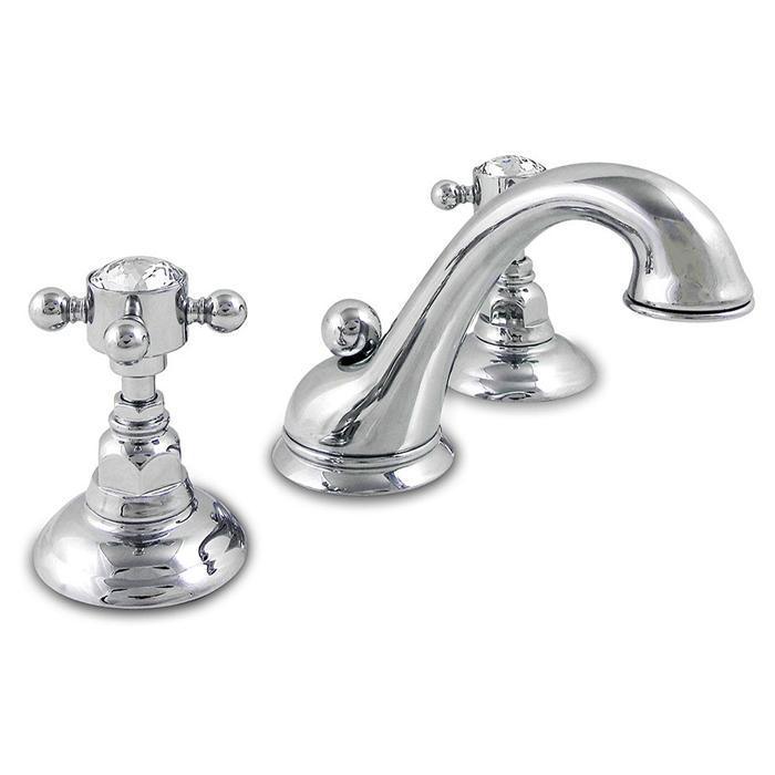 Nicolazzi Half Dome Crystal Смеситель для раковины на 3 отверстия, с донным клапаном, излив:, цвет: хром