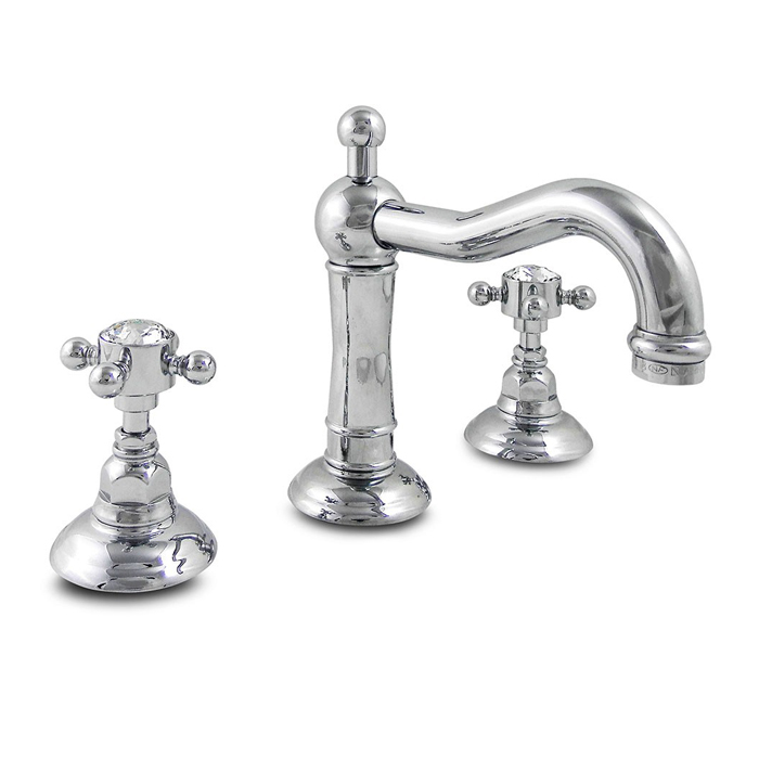 Nicolazzi Half Dome Crystal Смеситель для раковины на 3 отверстия, с донным клапаном, излив:, цвет: хром