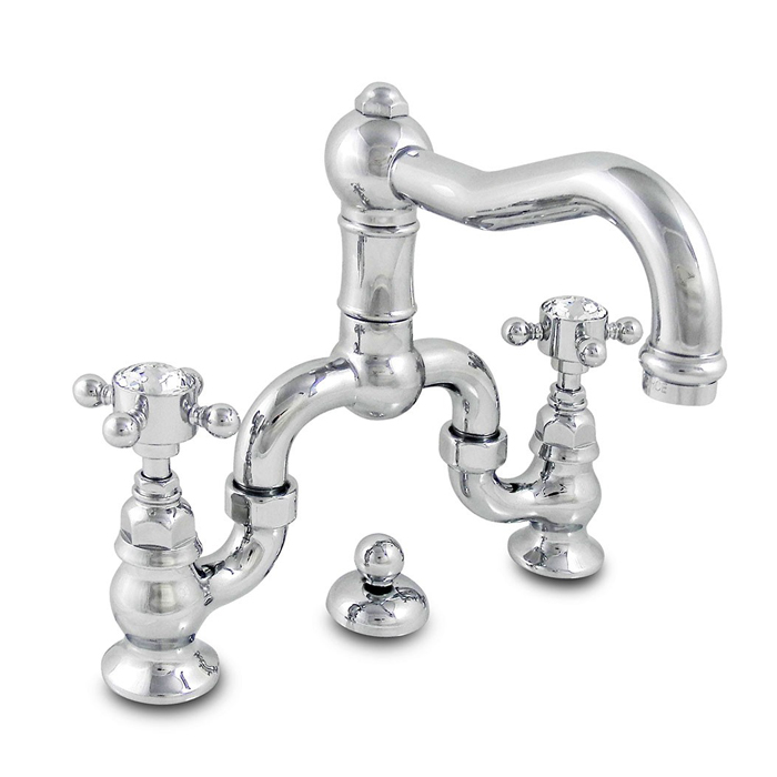 Nicolazzi Half Dome Crystal Смеситель для раковины в виде моста на 3 отверствия, излив:, цвет: хром