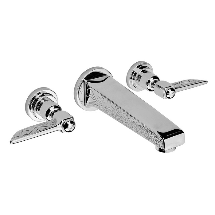 Nicolazzi Liberty Смеситель для раковины настенный, на 3 отв, излив:, цвет: хром