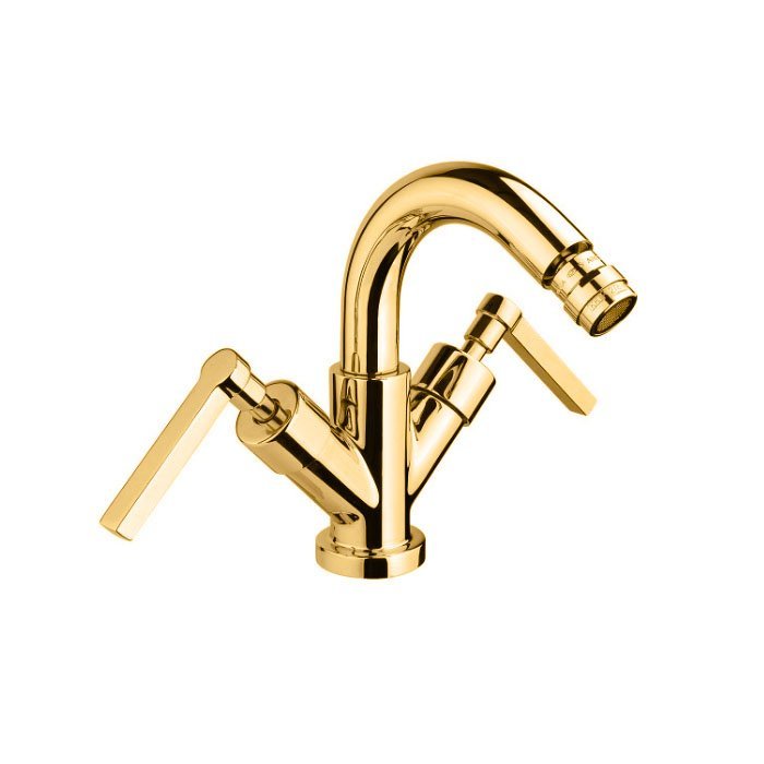 Nicolazzi Mac Kinley 05 Смеситель для биде на 1 отверстие, с 2мя ручками, излив:, цвет: золото