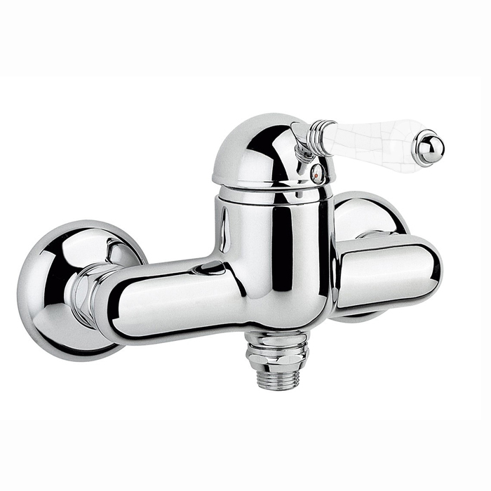 Nicolazzi P.m. Blanc A Смеситель для душа однорычажный, вывод снизу 1/2", ручки состаренная керамика, цвет: хром