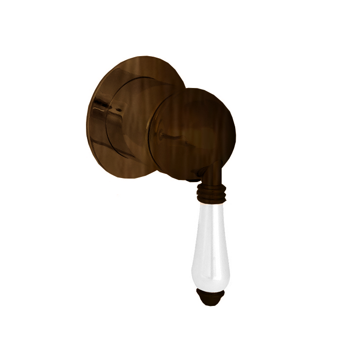 Nicolazzi Petit Mont Blanc Смеситель для душа, встраиваемый, на 1 источник, ручки керамика с декором, внешняя часть, цвет: Tuscan Brass