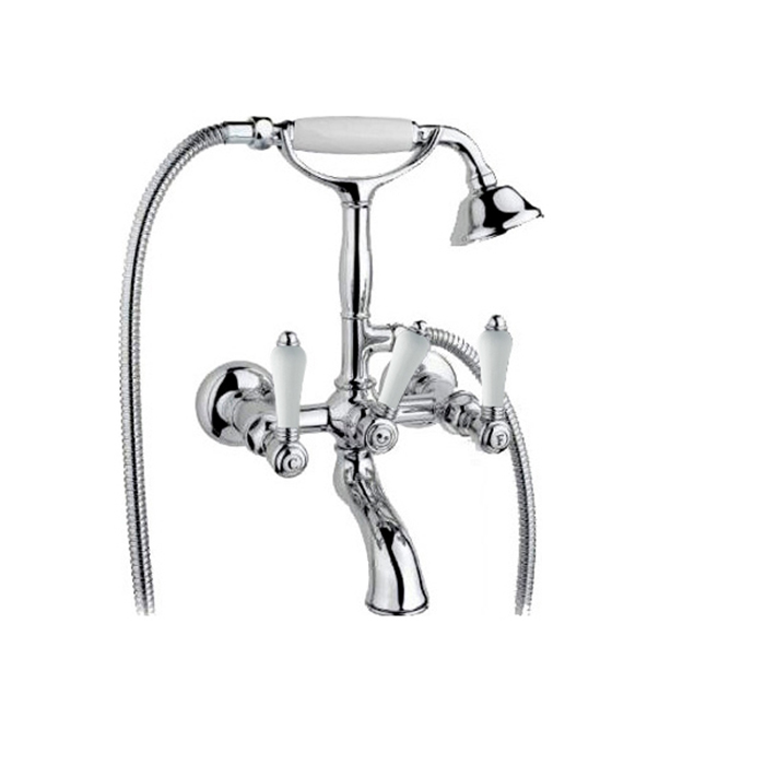 Nicolazzi Petit Mont Blanc Смеситель для ванны с душем duplex настенный на 2 отверстия, излив:, цвет: хром