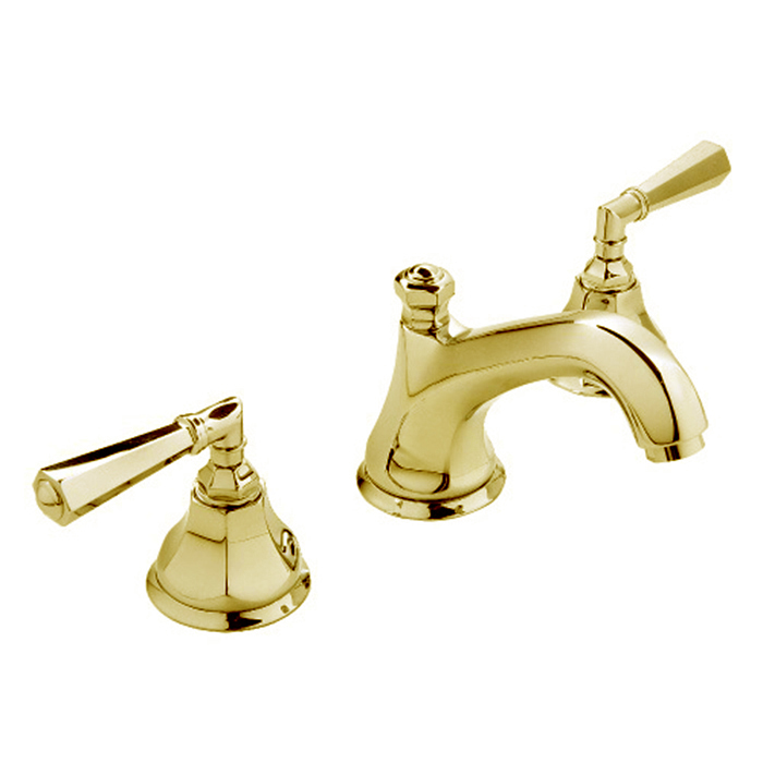 Nicolazzi Teide Смеситель для раковины на 3 отв, с донным клапаном, ручки Crystal lever, цвет: Gold