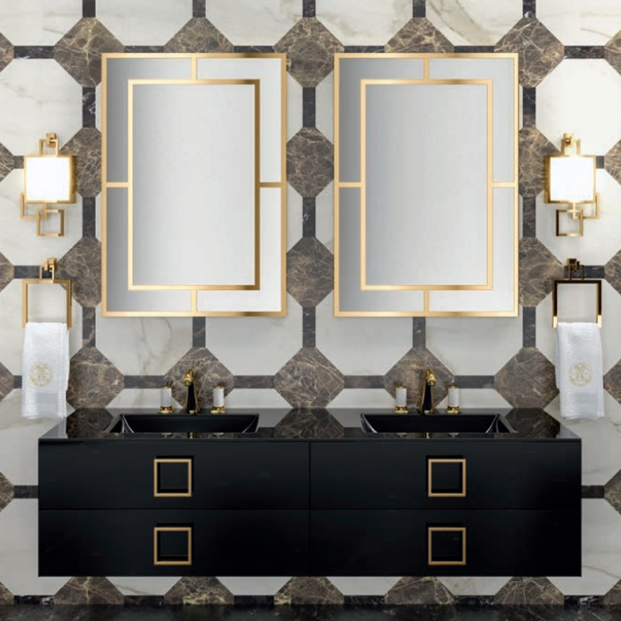 Oasis Daphne Композиция №31 Комплект мебели подвесная, цвет: glossy Black/золото