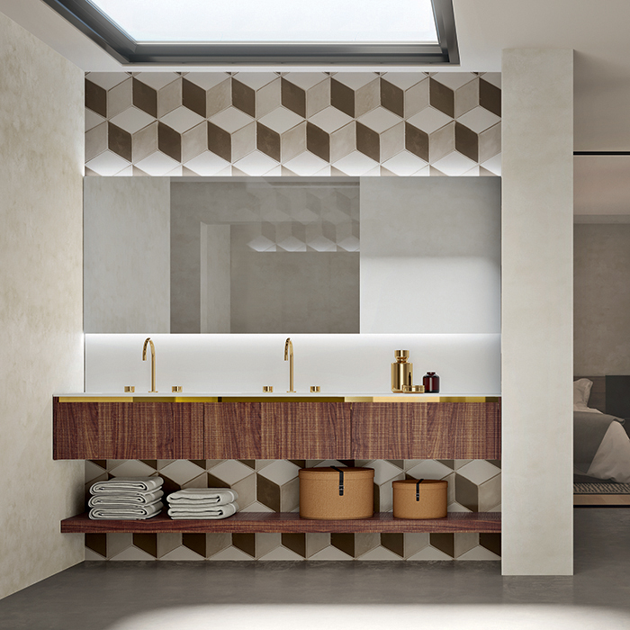 Oasis Eden Композиция №4 Комплект мебели подвесная, цвет: Walnut Carved/белый/золото