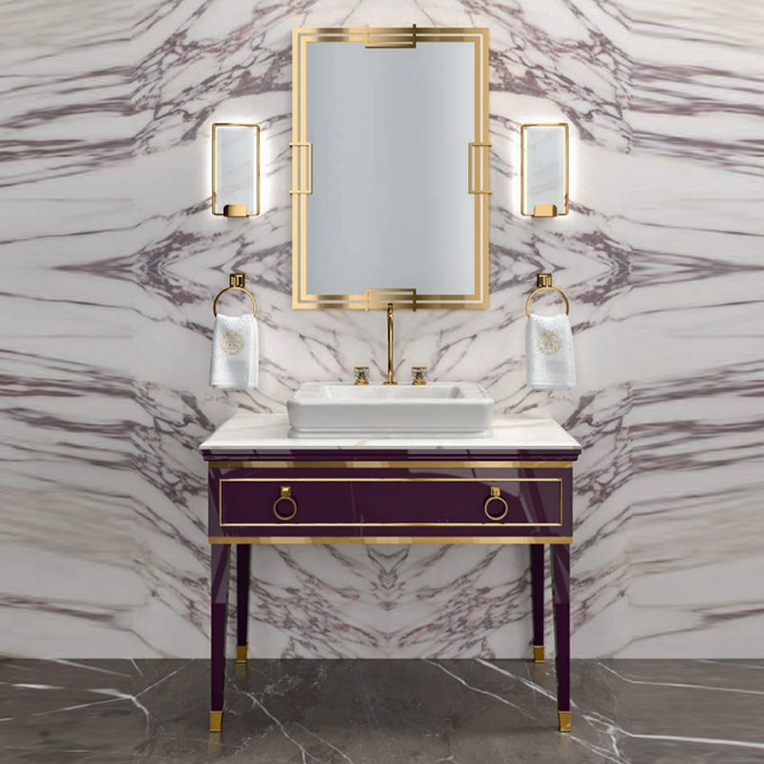 Oasis Lutetia Композиция №29 Комплект мебели напольный, цвет: Prugna glossy/золото