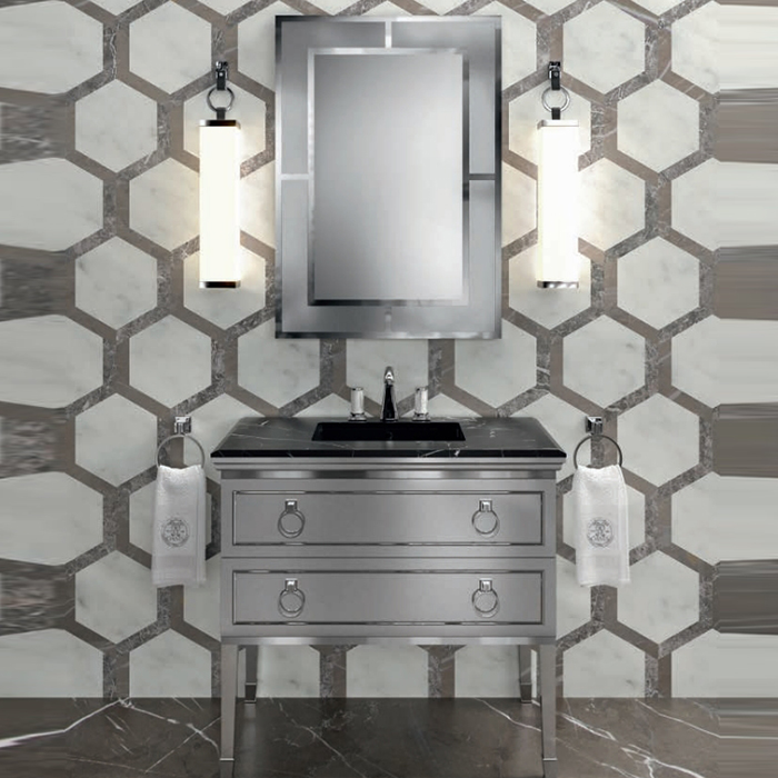 Oasis Lutetia Композиция №30 Комплект мебели напольный, цвет: Dark Grey/хром