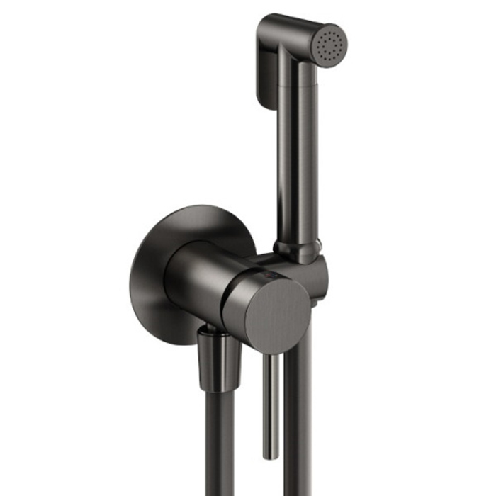 Plumberia Selection IXO Гигиенический душ, со смесителем, держатель, шланг PVC, цвет: оружейная сталь