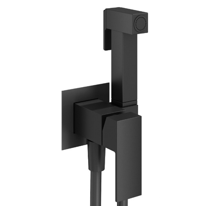 Plumberia Selection TAG Гигиенический душ, настенный, со смесителем, шланг PVC, цвет: черный матовый