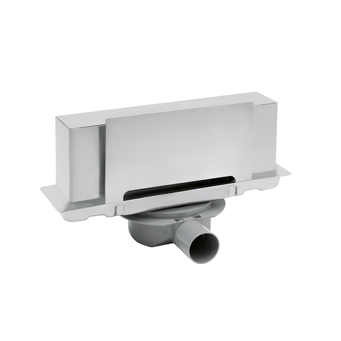 Plumberia Selection Трап душевой PS WALLDRAIN встраив.в стену, с накл.из нерж.сталь, горизонт. выпуск Ду,40л/мин, цвет: нержавеющая сталь