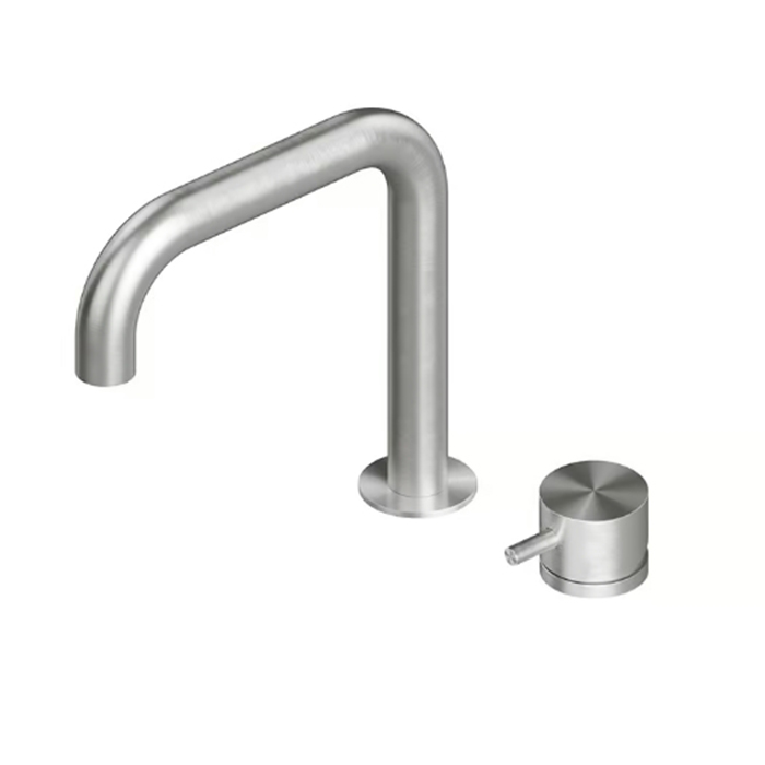 QuadroDesign Source Смеситель для раковины, 2 отв, цвет: Brushed Stainless Steel