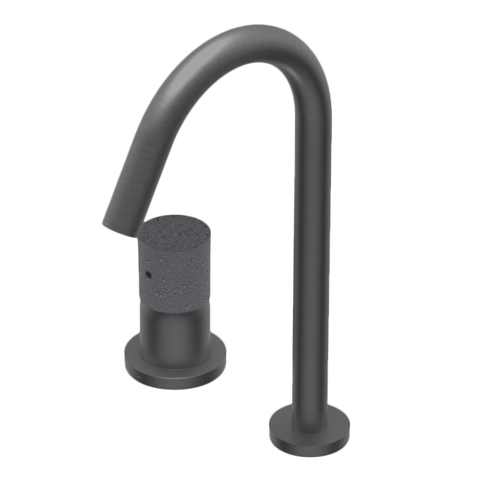 Ritmonio Diametro35 Смеситель для раковины, 2 отв, без донного клапана, цвет: Brushed Black Chrome