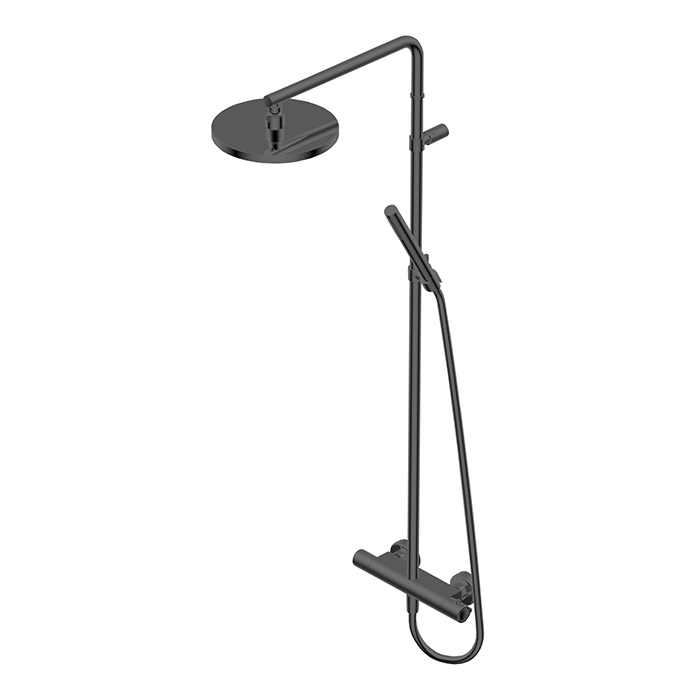 Ritmonio Shower column sets Душевая стойка, с термостатическим смесителем верхним душем из латуни D-, ручным душем, цвет: Brushed Black Chrome