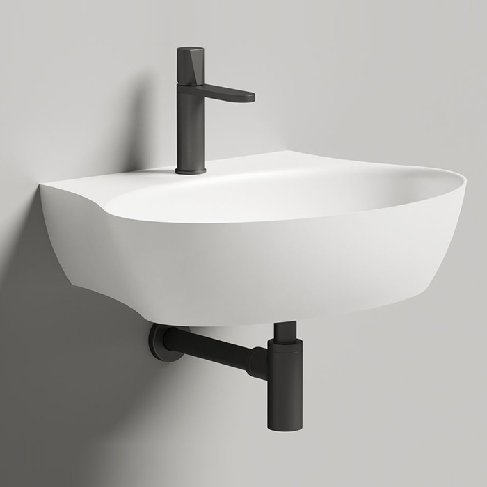 Salini Alda Wall 01 Раковина, с 1 отв, сифон, слив-пер, мат-л: S-Sense, цвет: белый глянцевый