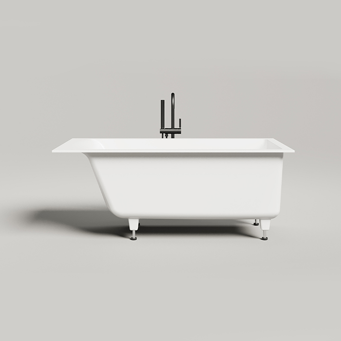Salini Cascata Встраиваемая ванна, с прямоугольной чашей, ножки, S-Sense, цвет: белый глянцевый