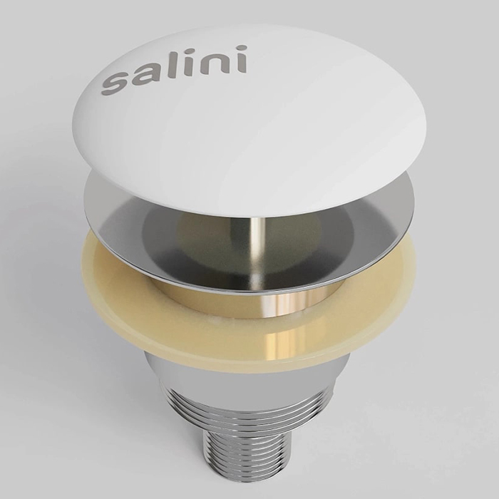 Salini D401 Донный клапан для ванны "Up&Down", S-Stone, цвет: белый матовый