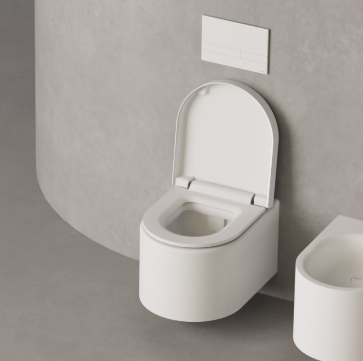 Salini GEMELLI Унитаз подвесной, материал S-Stone матовый, внутри керамика Vitra Zentrum, сиденье микролифт, цвет белый