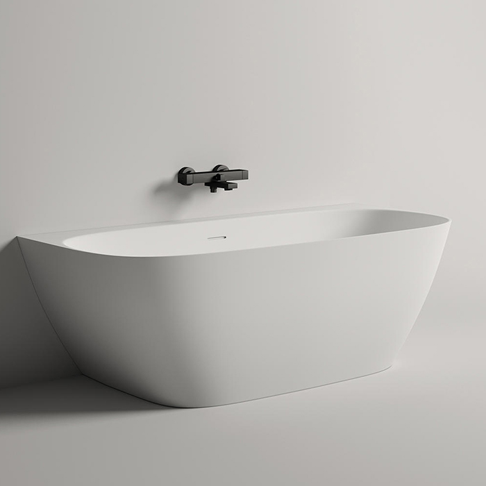 Salini Sofia Wall 180 Ванна пристенная, донный клапан "Up&Down", сифон, слив-перелив, материал: S-sense, цвет: белый глянцевый