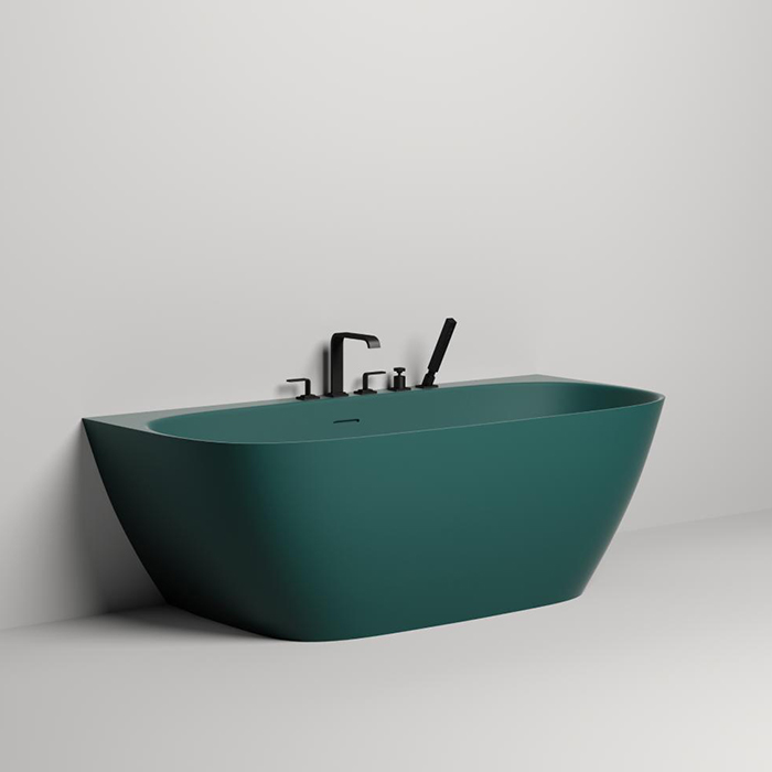 Salini Sofia Wall Ванна пристенная, донный клапан, сифон, слив-перелив, материал: S-sense, цвет: Opal green
