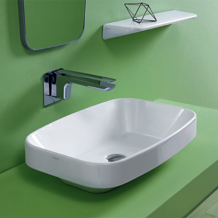 Simas Baden Baden Раковина, без отв, цвет: белый