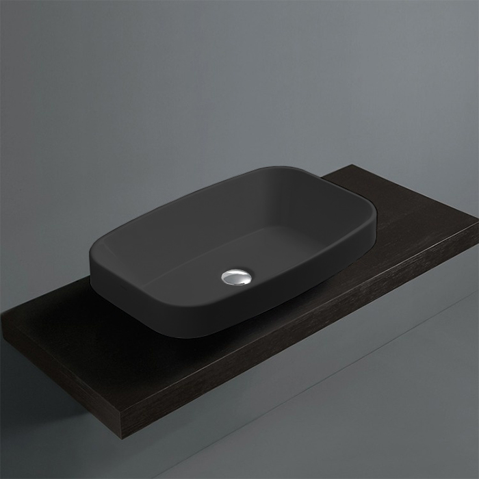 Simas Baden Baden Раковина накладная, без отв. для смесителя, цвет: nero matt