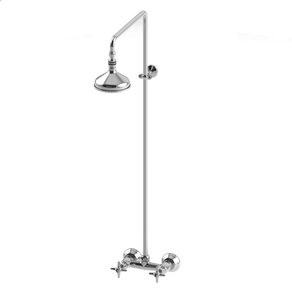Stella Italica Душевой комплект 3283/301/314A-140: смеситель, штанга+верхний душ, цвет: хром