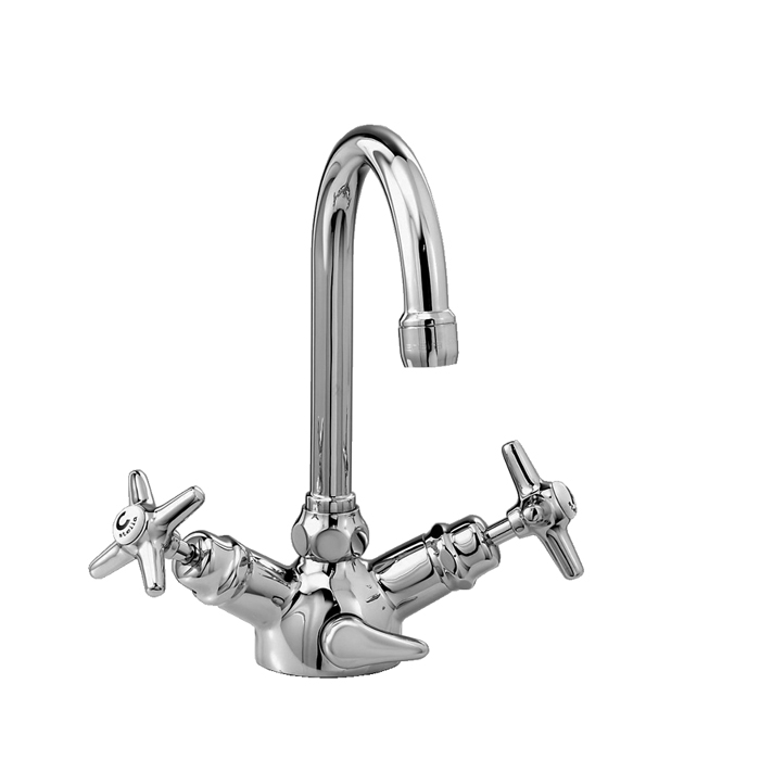 Stella Italica Смеситель для раковины на 1 отверстие 3217 с донным клапаном, цвет: хром