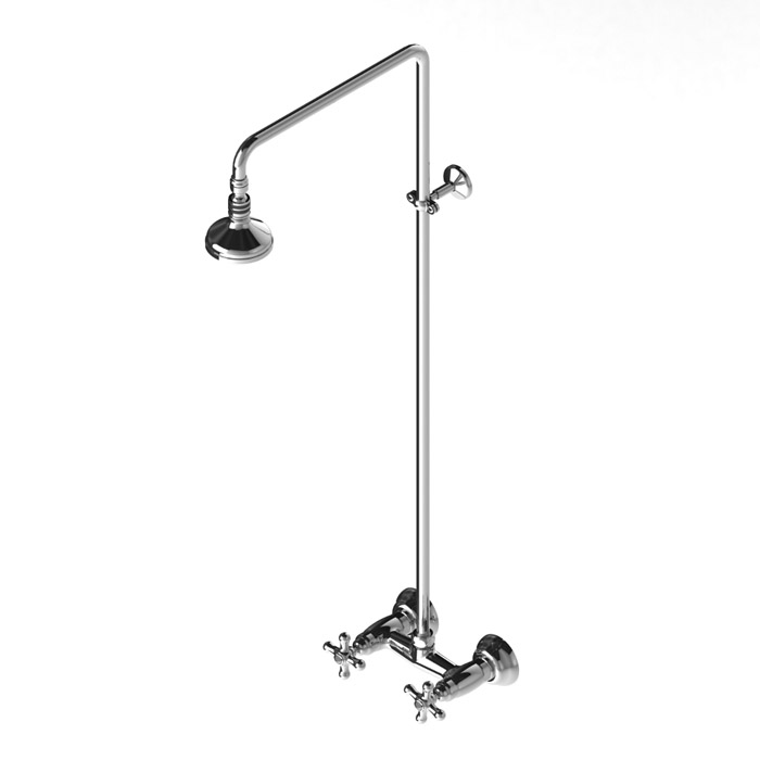 Stella Roma Душевой комплект 3283/301/314A-90: смеситель, штанга+ручной+верхний душ, цвет: хром