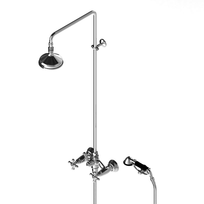 Stella Roma Душевой комплект 3284/301/314A-140: смеситель, штанга+ручной+верхний душ, цвет: хром