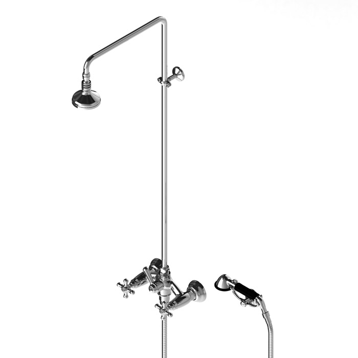 Stella Roma Душевой комплект 3284/301/314A-90: смеситель, штанга+ручной+верхний душ, цвет: хром