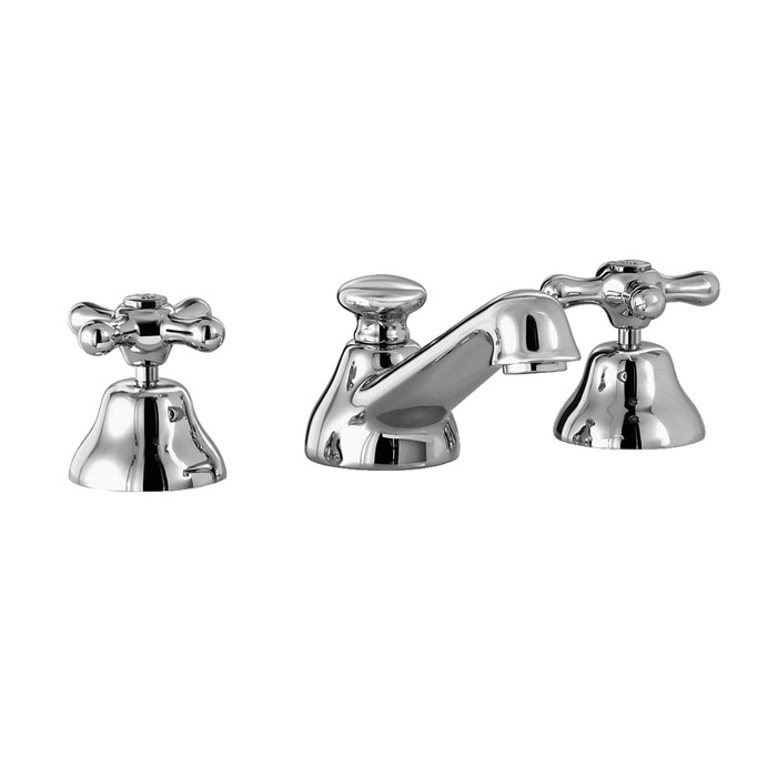 Stella Roma Смеситель для раковины на 3 отверстия 3224P, с донным клапаном, цвет: хром