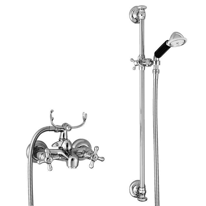 Stella Roma Смеситель для ванны 3267/302/6 со штангой и ручным душем, цвет: хром