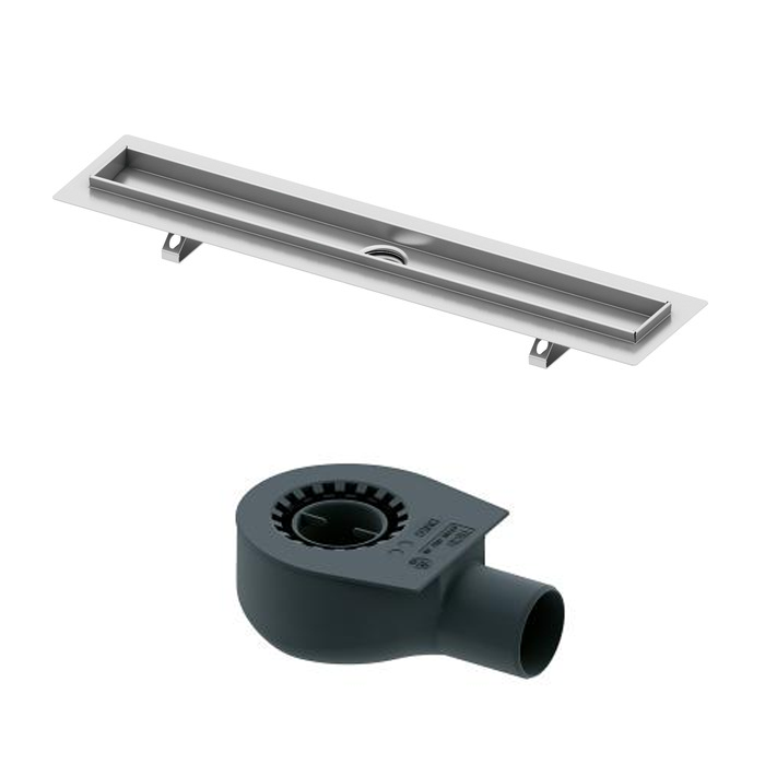 TECE drainline, Комплект для установки дренажного канала из нержавеющей стали для монтажа в бетонную стяжку, с гидроизоляцией Seal System