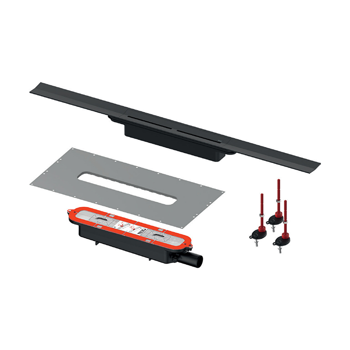 TECEdrainprofile Профиль для душа, с комплектом для монтажа, PVD Brushed stainless steel/черный