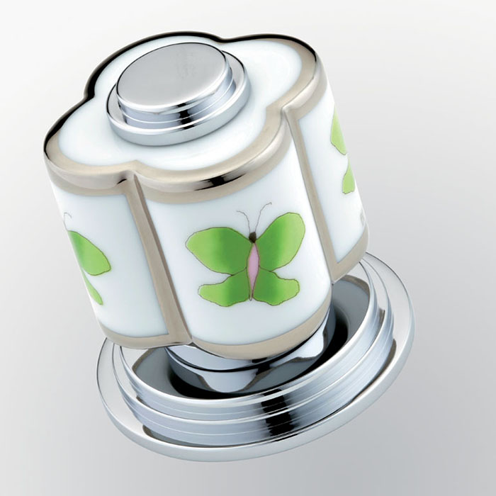 THG CAPUCINE VERT DECOR PLATINE Вентиль смесителя для раковины, декор платина/зеленый, цвет: хром