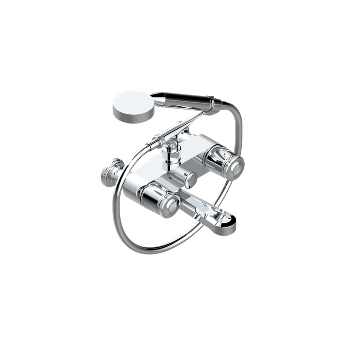 THG CORVAIR FIOR DI BOSCO Смеситель для ванны настенный, с ручным душем и шлангом, цвет: хром