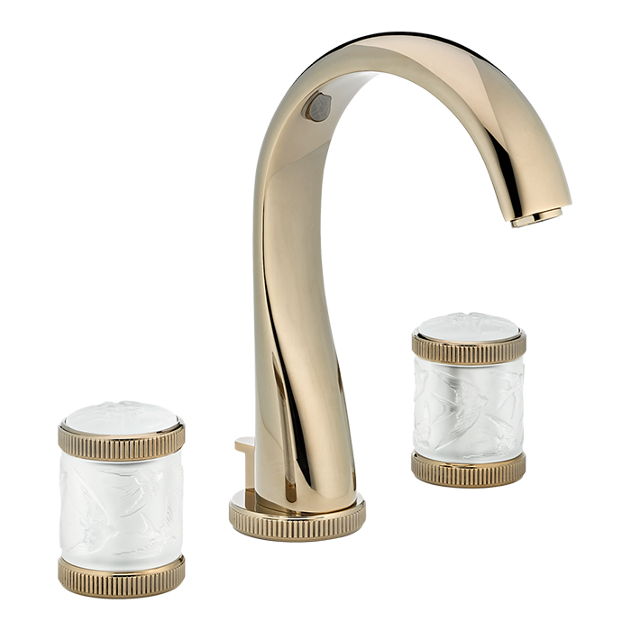 THG Hirondelles Смеситель для раковины, 3 отв, цвет: Umber color PVD