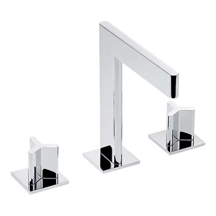 THG ICON-X METAL Смеситель для раковины, 3 отв, с донным клапаном, цвет: хром