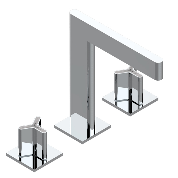 THG ICON-X TITANE Смеситель для раковины, 3 отв, с донным клапаном, цвет: хром