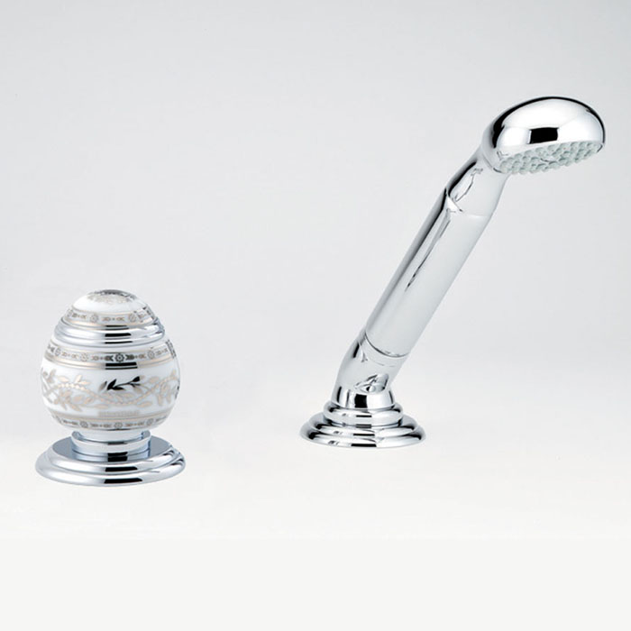 THG Marquise porcelaine blanche Ручной душ на борт ванны, 2 отв, цвет: хром/платина/белый фарфор