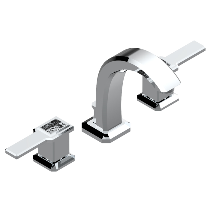 THG Metropolis a manettes cristal clair Смеситель для раковины, 3 отв, цвет: хром/прозрачный хрусталь